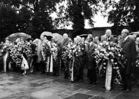 Gedenkfeier, Gedenkstätte Plötzensee, Berlin, 20.07.1975